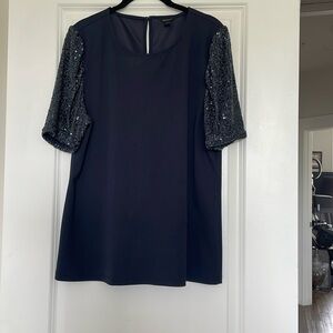 Ann Taylor sequin sleeve blouse size XL EUC